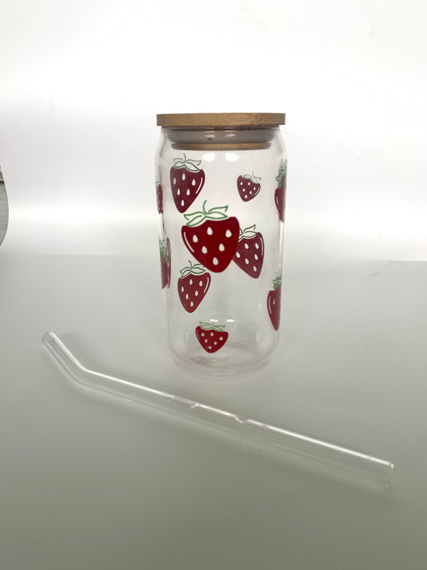Coffee Cup Strawberry w/ Lid and Straw
