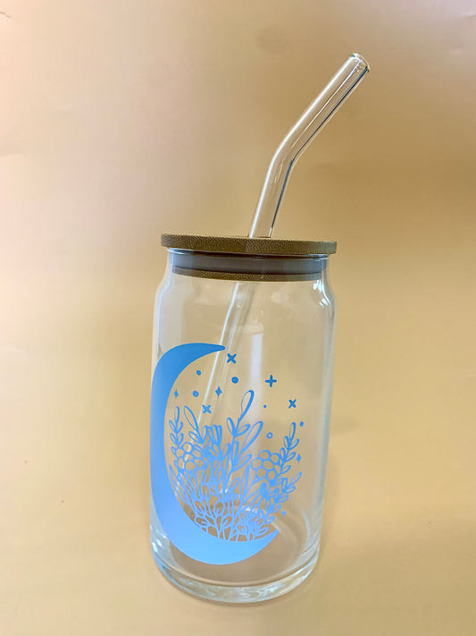 Travel Cup Moon Flower Blue
