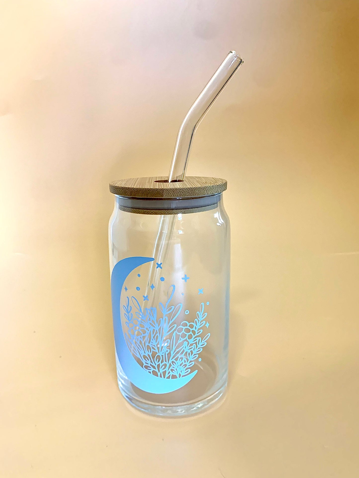 Travel Cup Moon Flower Blue