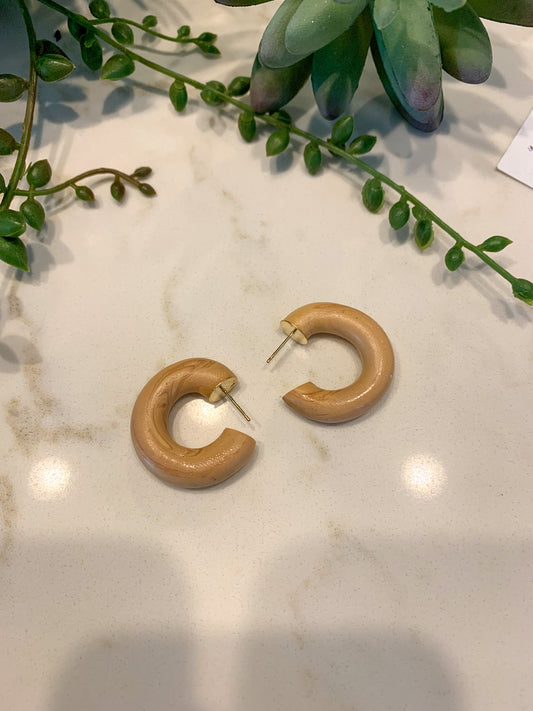 Earrings Small Tan Hoops
